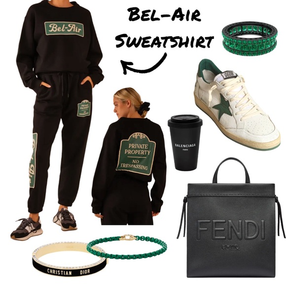 Care Tucker Tops - Bel-Air Sweatshirt In Black With Green